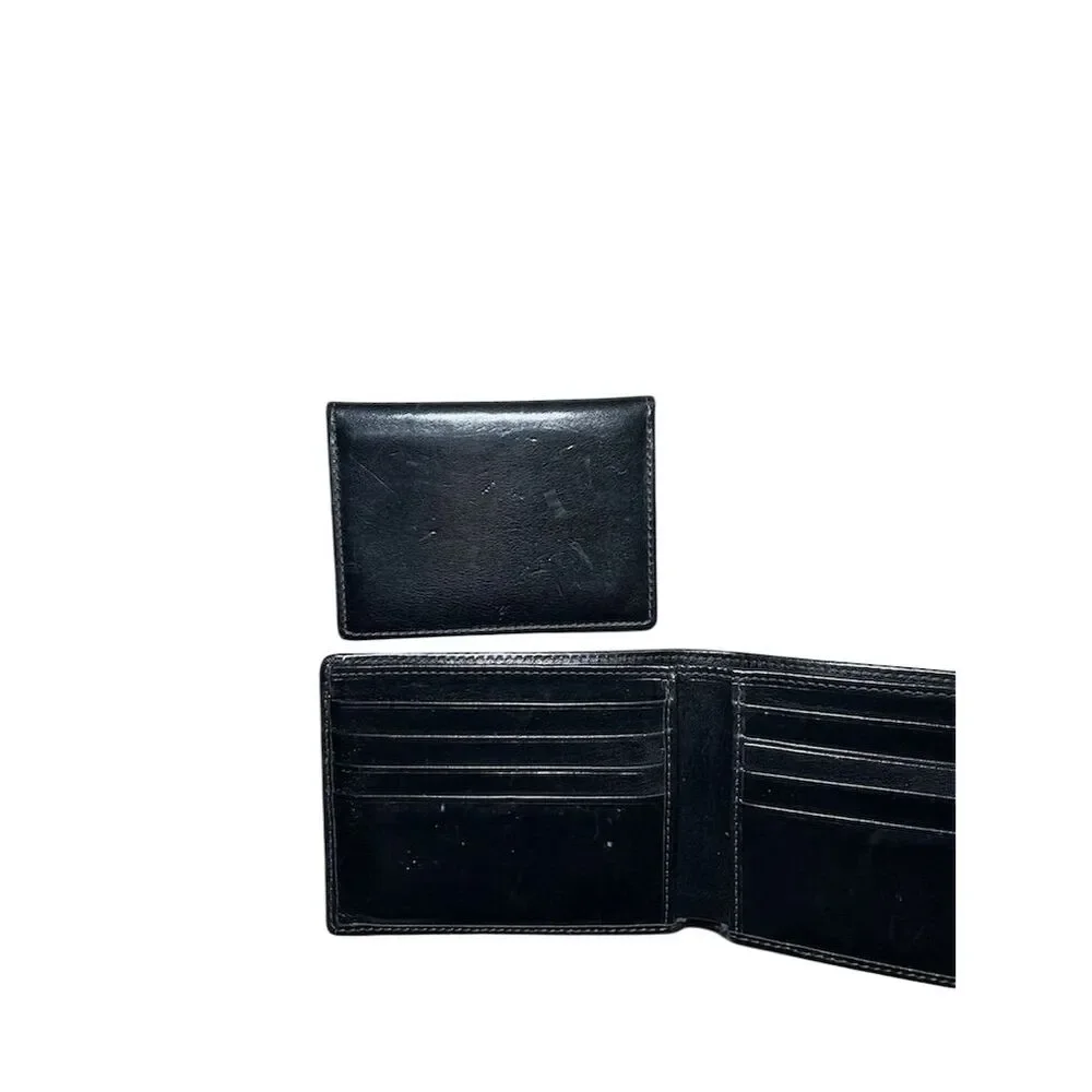 Coach Men's Black Slim Fold Wallet with Logo Accents in One Size